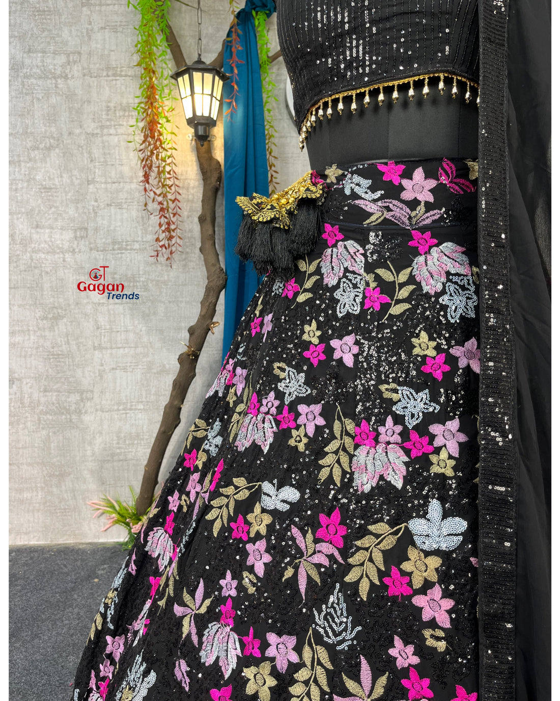 Designer Fox Georgette Lehenga with Double Sequins Embroidery & Ruffle Dupatta – Perfect for Weddings & Parties