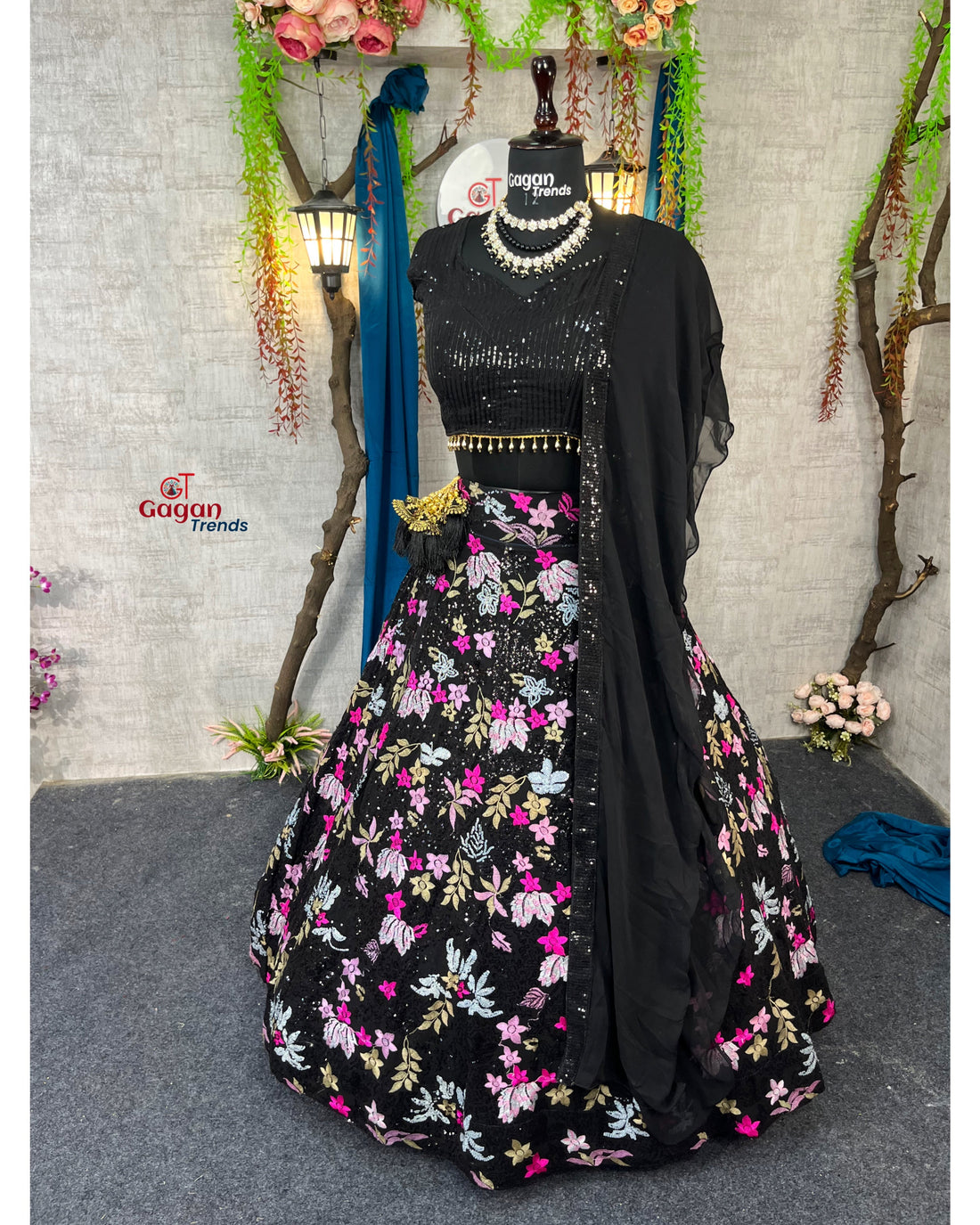 Designer Fox Georgette Lehenga with Double Sequins Embroidery & Ruffle Dupatta – Perfect for Weddings & Parties