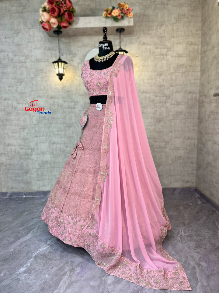 Fancy Coding Sequins Embroidered Fox Georgette Lehenga Set – Stylish Ethnic Wear