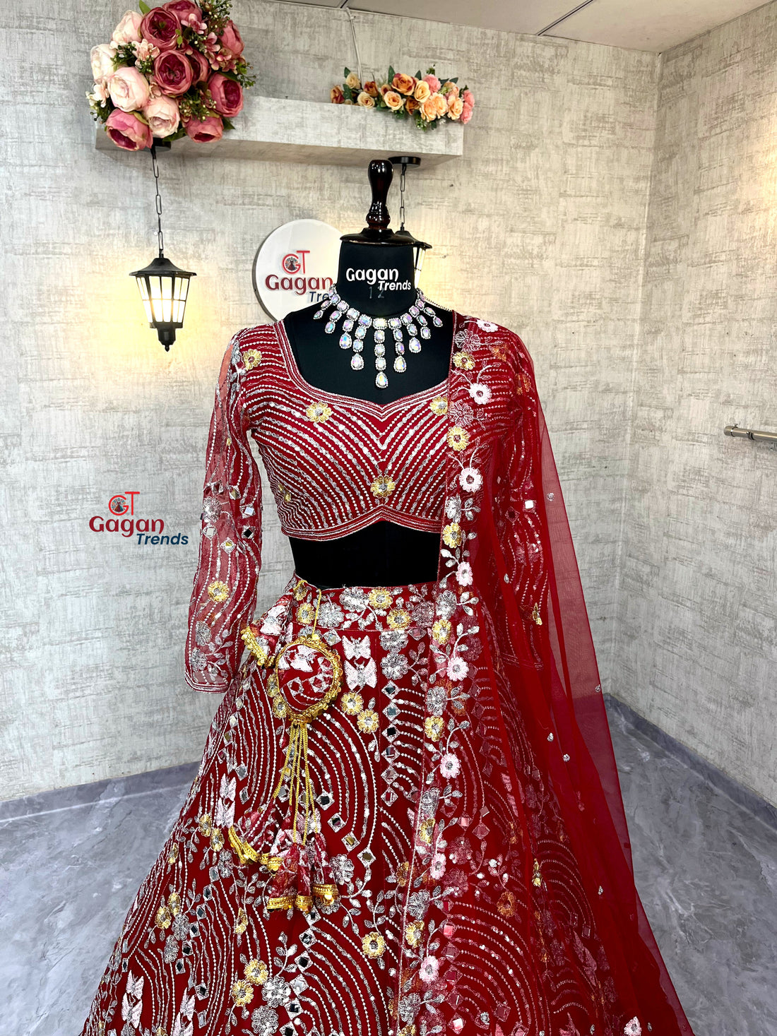 Soft Butterfly Net Lehenga with Real Mirror Embroidery Sequins Work – Semi-Stitched Set