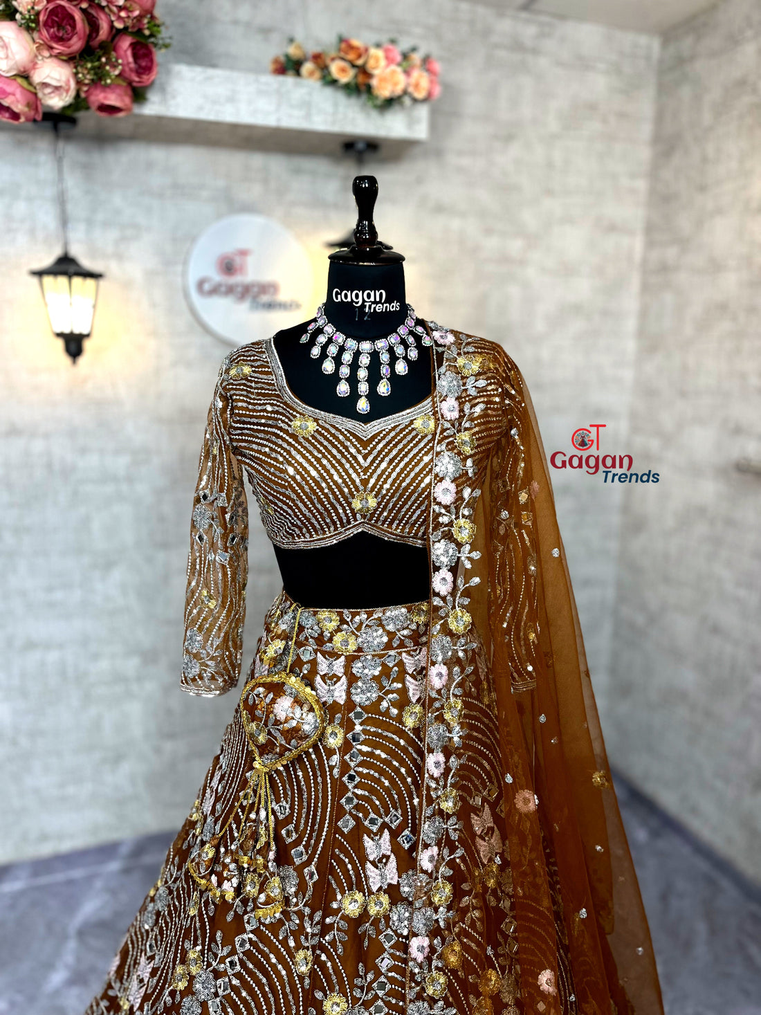 Soft Butterfly Net Lehenga with Real Mirror Embroidery Sequins Work – Semi-Stitched Set