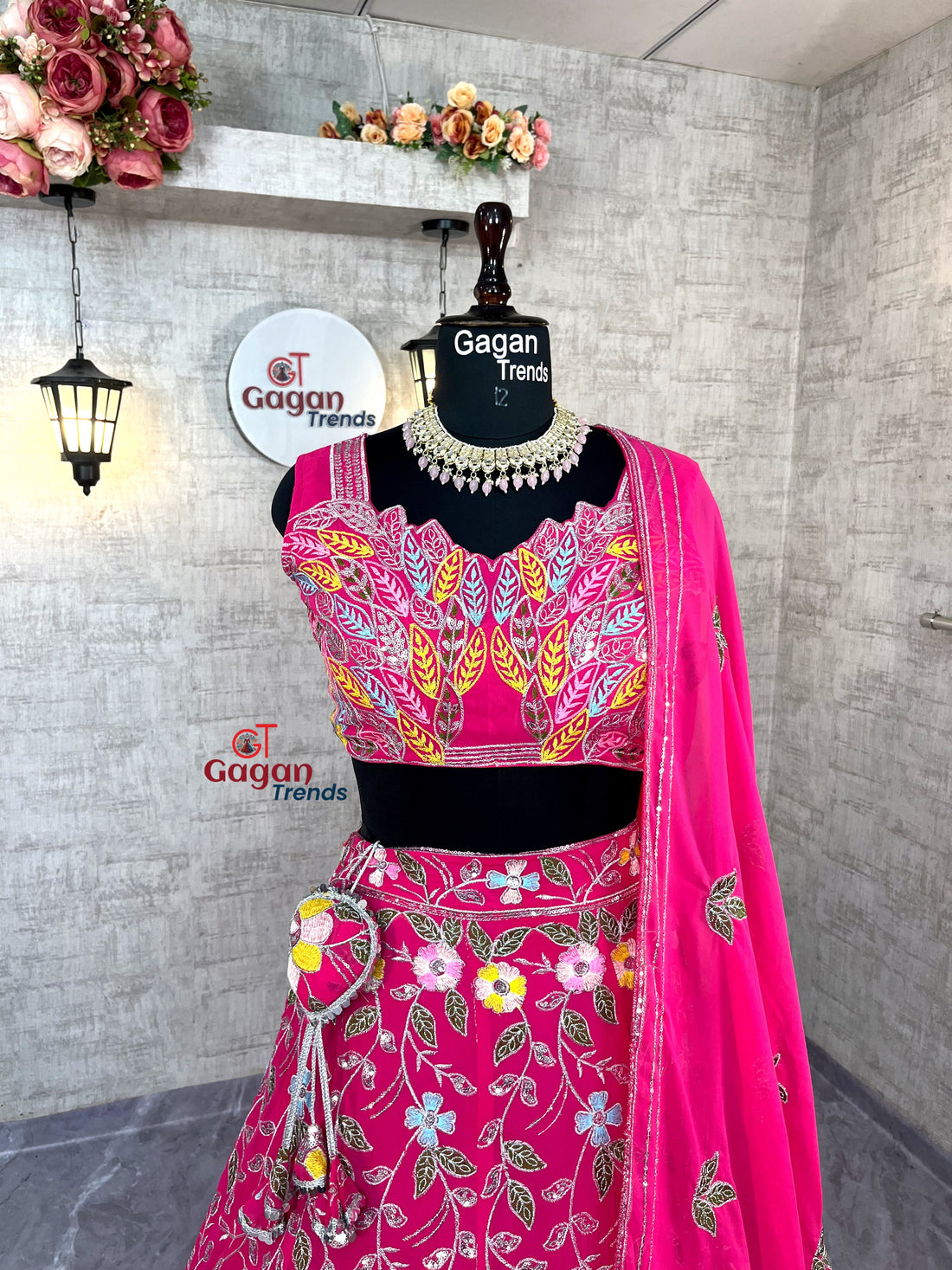 Fox Georgette Lehenga with Embroidery Sequins Work – Semi-Stitched Set