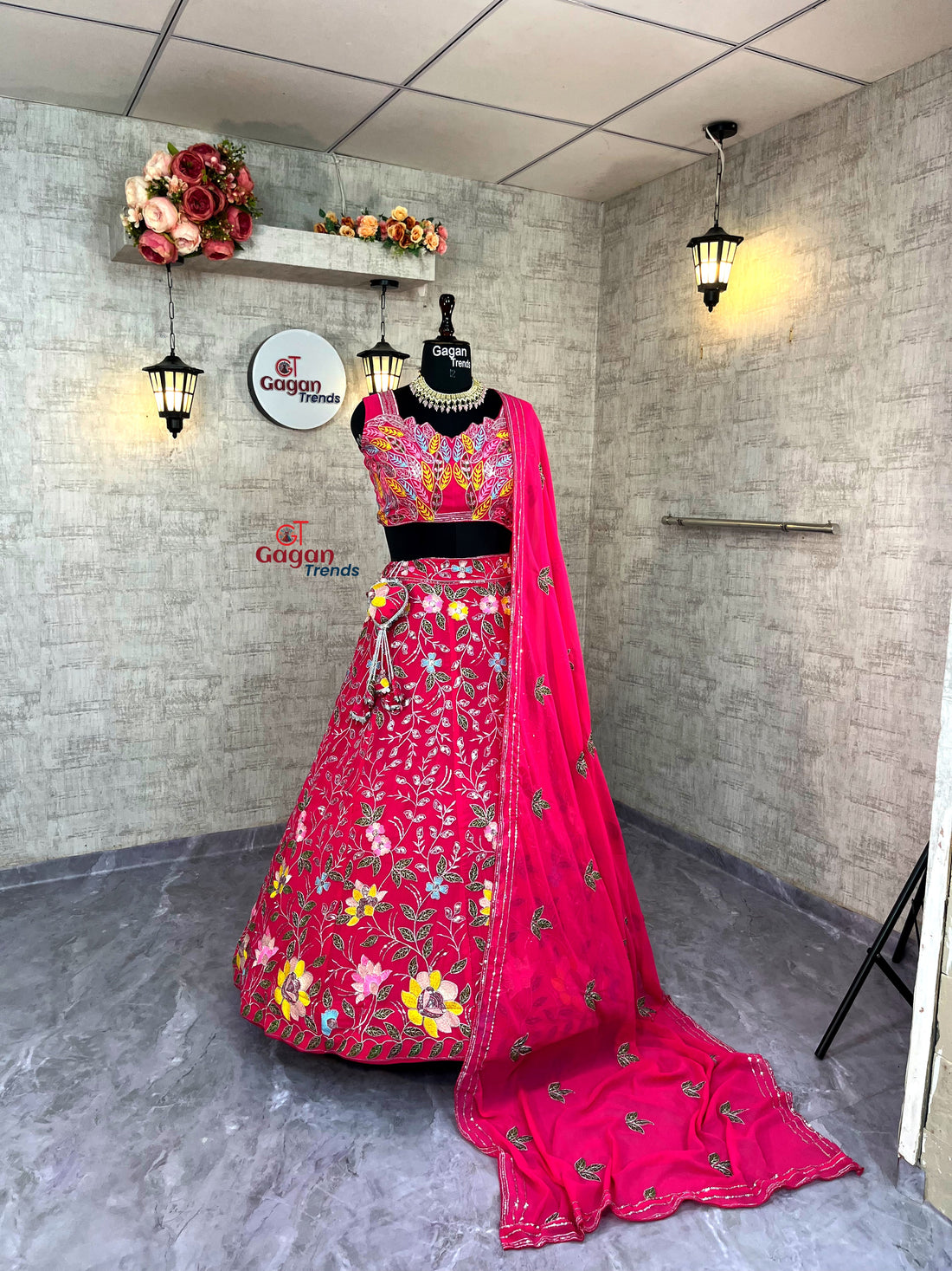 Fox Georgette Lehenga with Embroidery Sequins Work – Semi-Stitched Set
