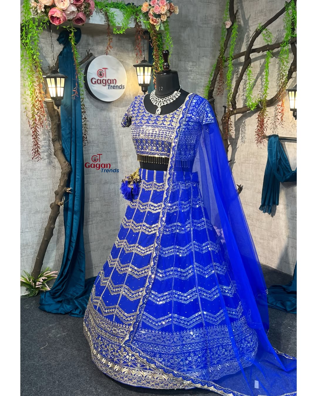 Blue Fox Georgette lehenga with Embroidery Sequins  Work With Cancan  and designer blouse perfect match for you