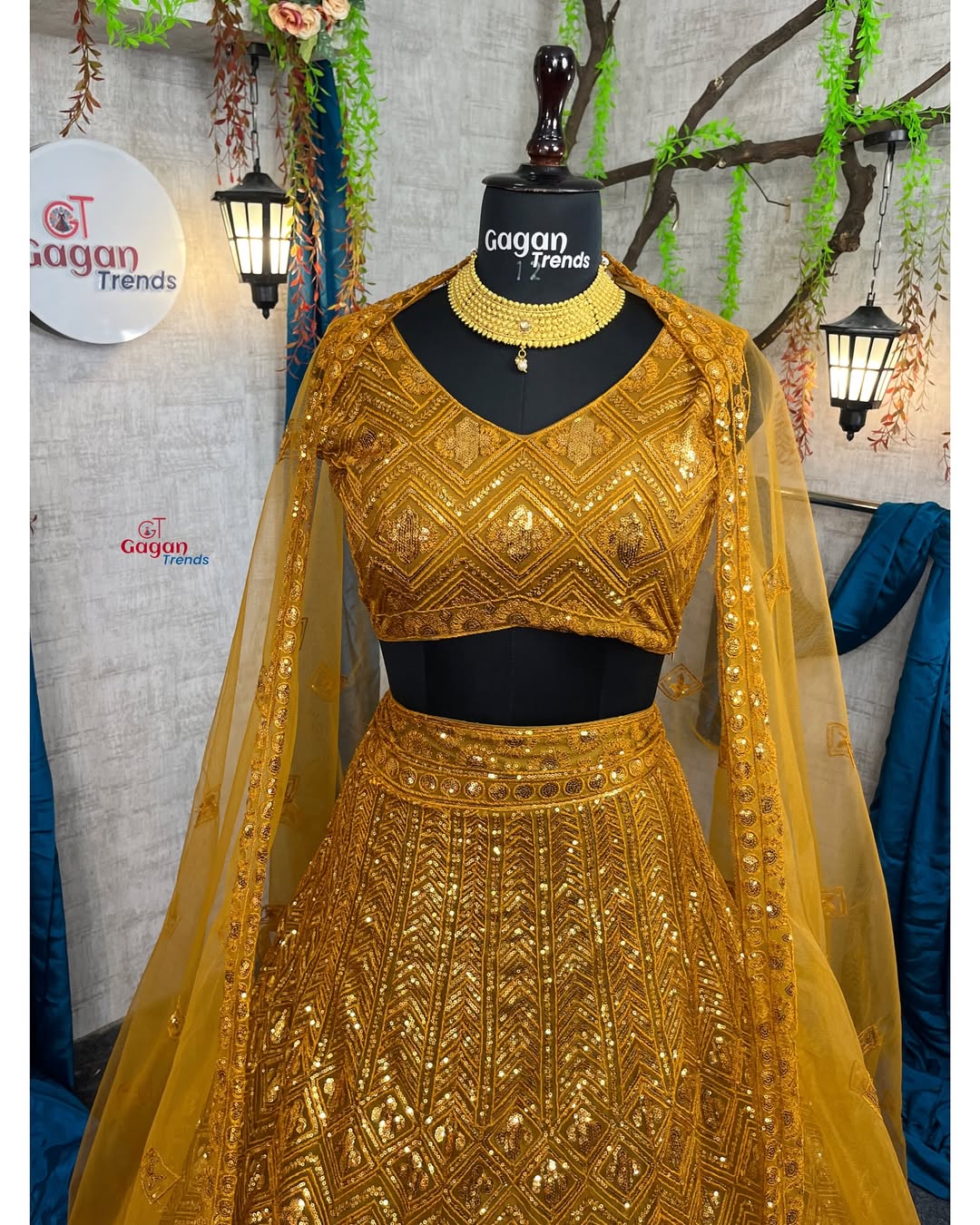 Yellow  Colour Soft Butterfly Net designer lehengas with blouse for wedding