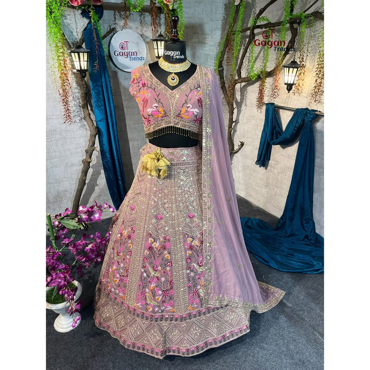 Multi colour Ultra premium Embroidery Sequins work with jari and designer blouse Festive look lehenga