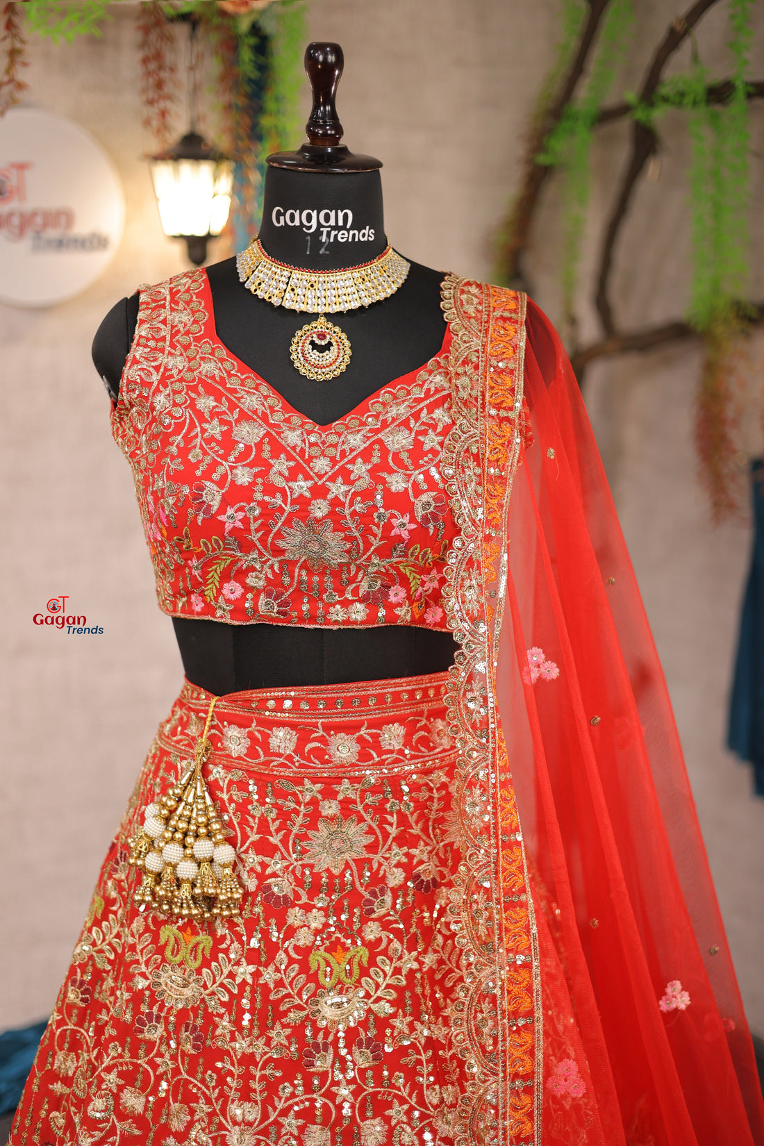 Stunning Fox Georgette Lehenga with Sequins &amp; Embroidery Work