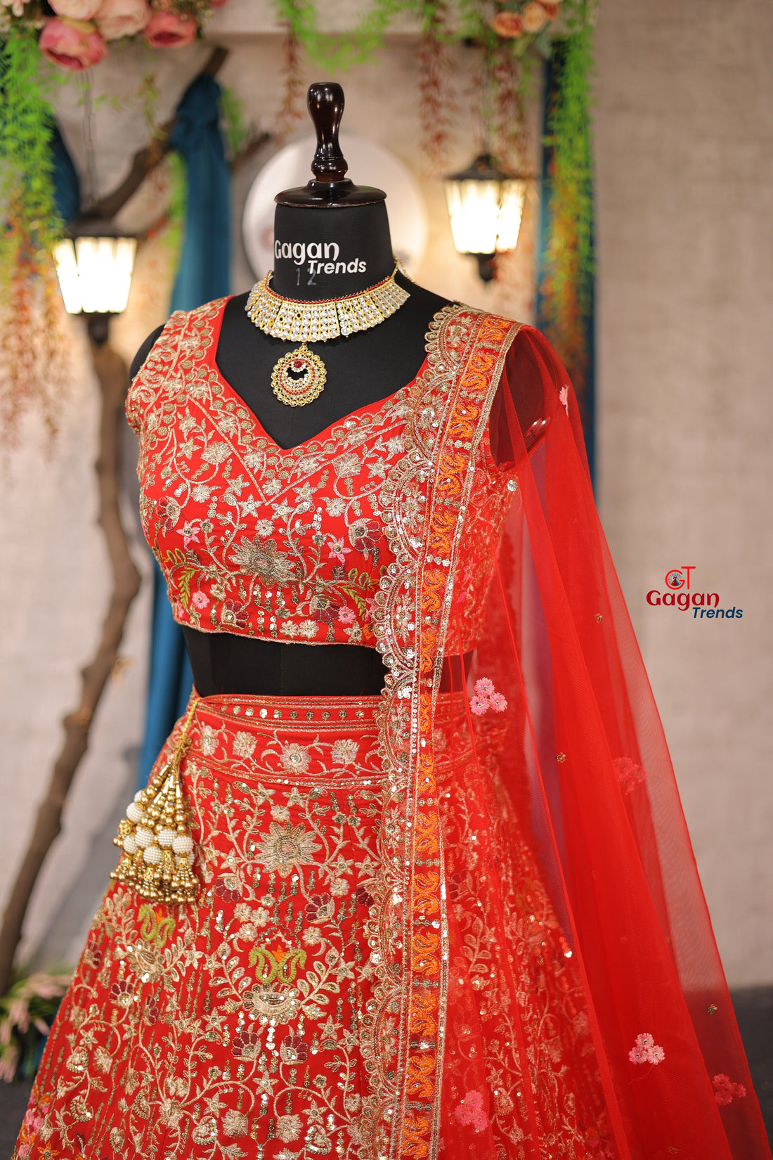 Stunning Fox Georgette Lehenga with Sequins &amp; Embroidery Work