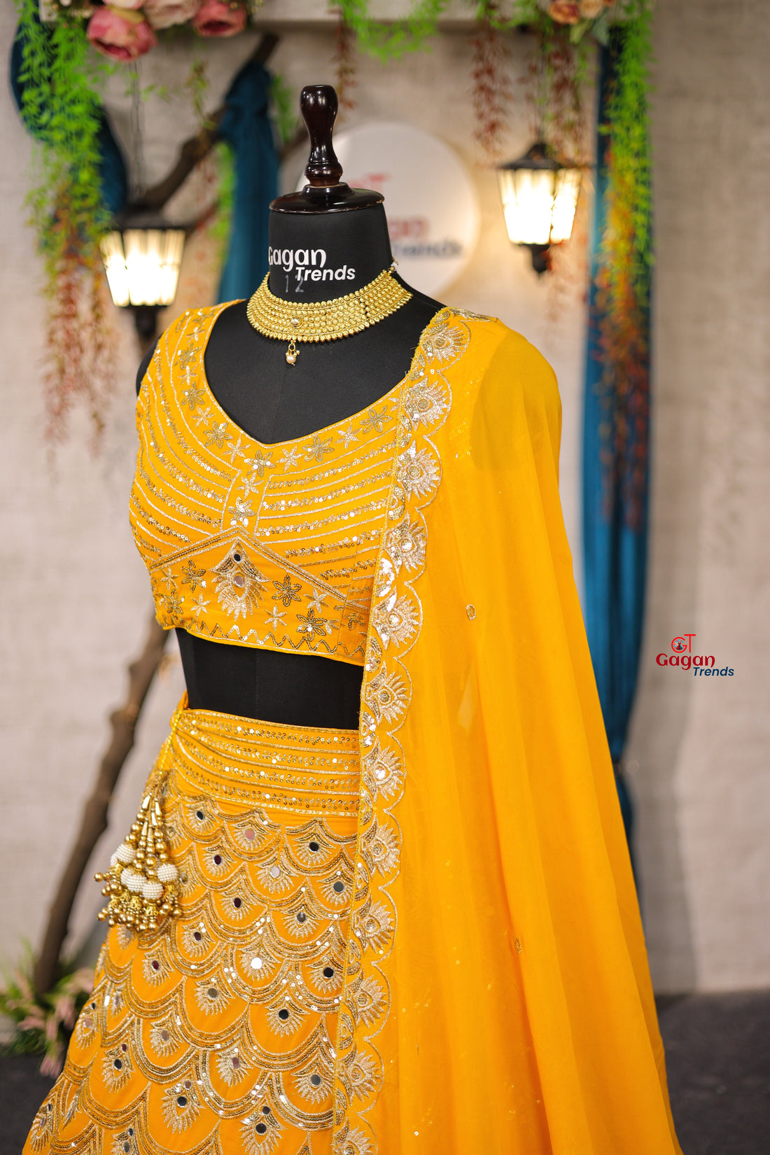 Musturd  Colour lehenga with Real Mirror and  Sequins Embroidery Work With Cancan and designer blouse perfect your wedding desire