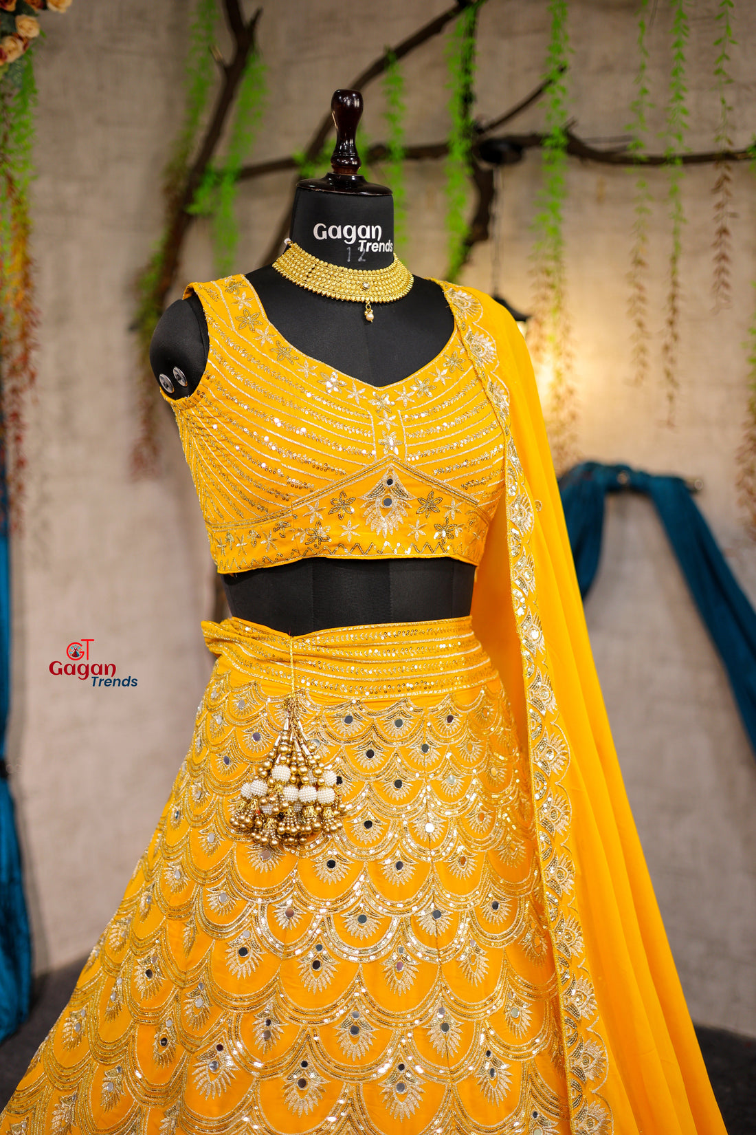 Musturd  Colour lehenga with Real Mirror and  Sequins Embroidery Work With Cancan and designer blouse perfect your wedding desire
