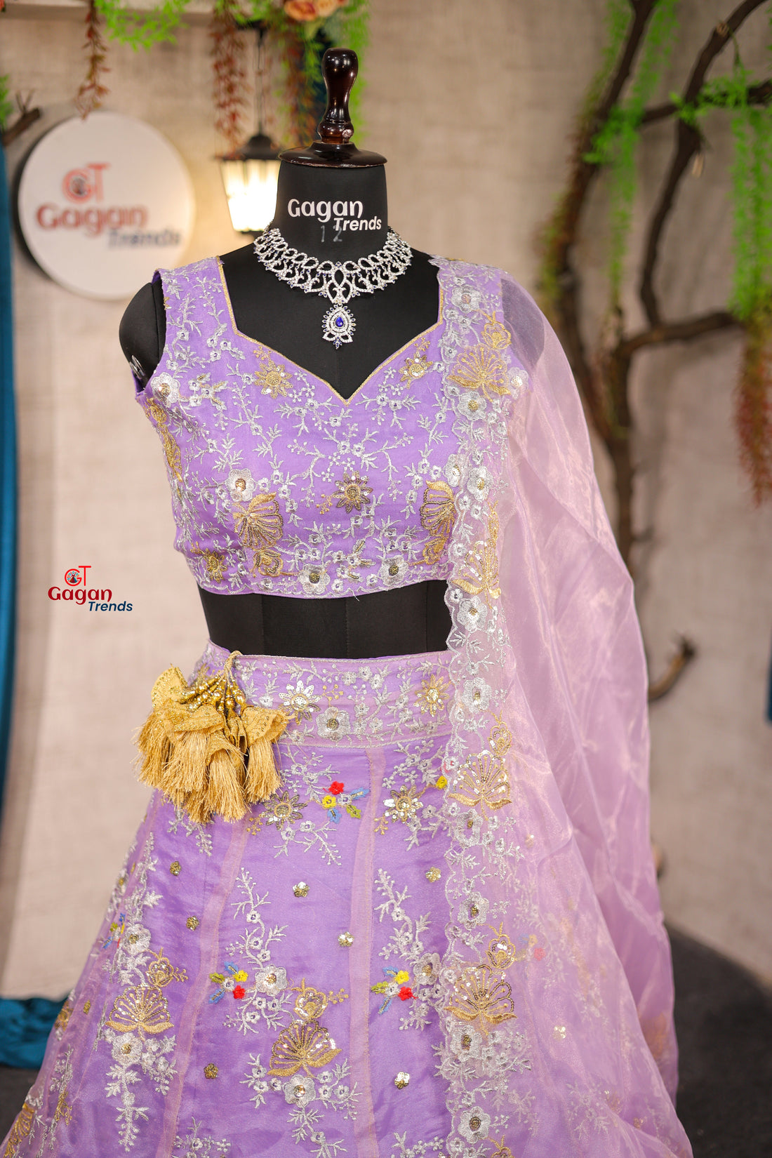 Best premium Organza Silk embrodery work and designer blouse perfect fit for festival And every Event
