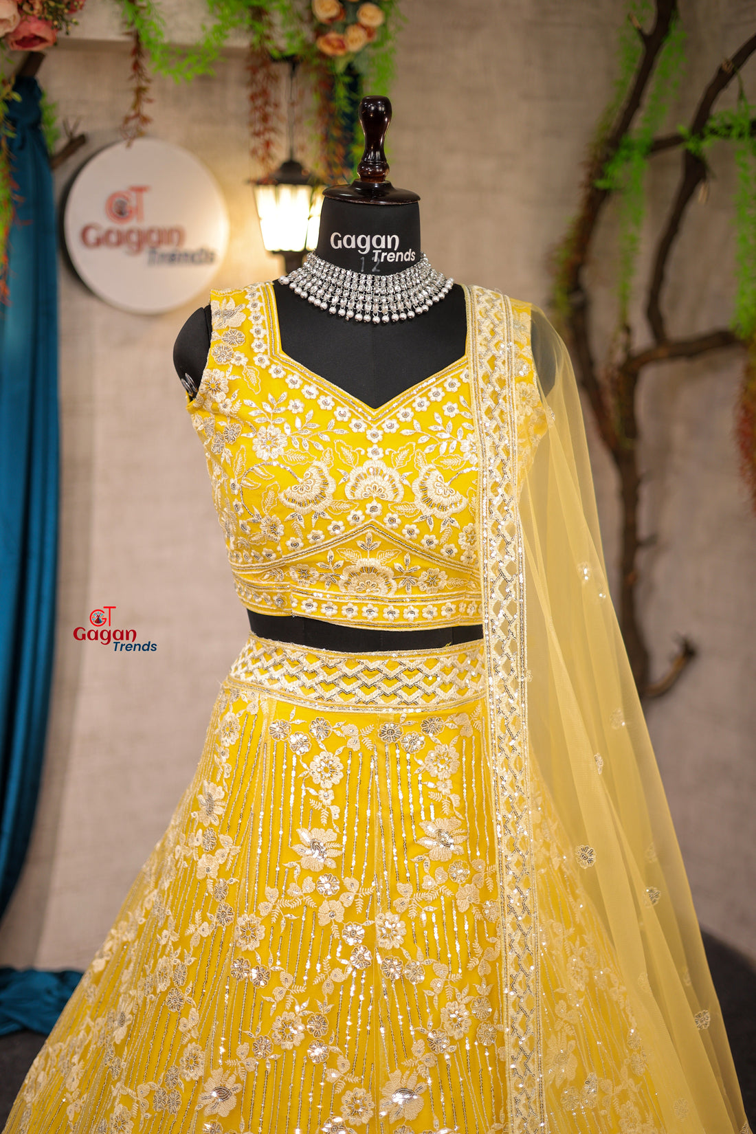 Yellow  Colour lehenga with Embroidery Sequins Work With Cancan &Canvas Patta  work and designer blouse perfect match for you