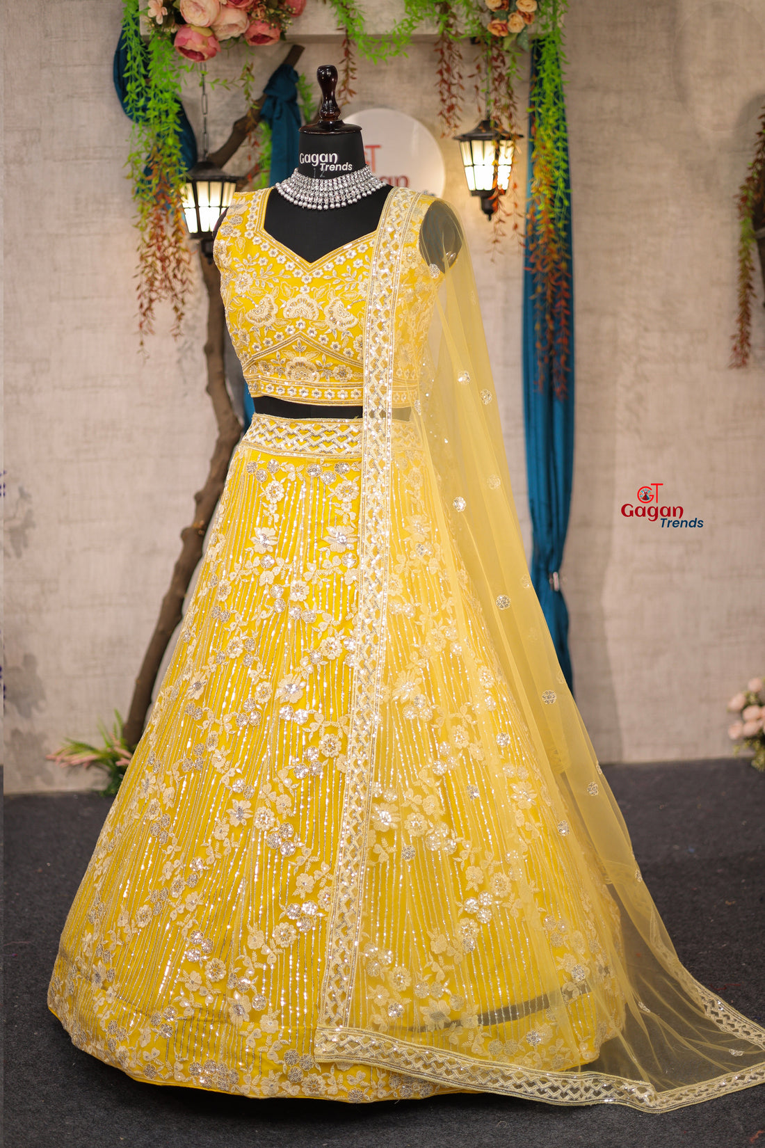 Yellow  Colour lehenga with Embroidery Sequins Work With Cancan &Canvas Patta  work and designer blouse perfect match for you