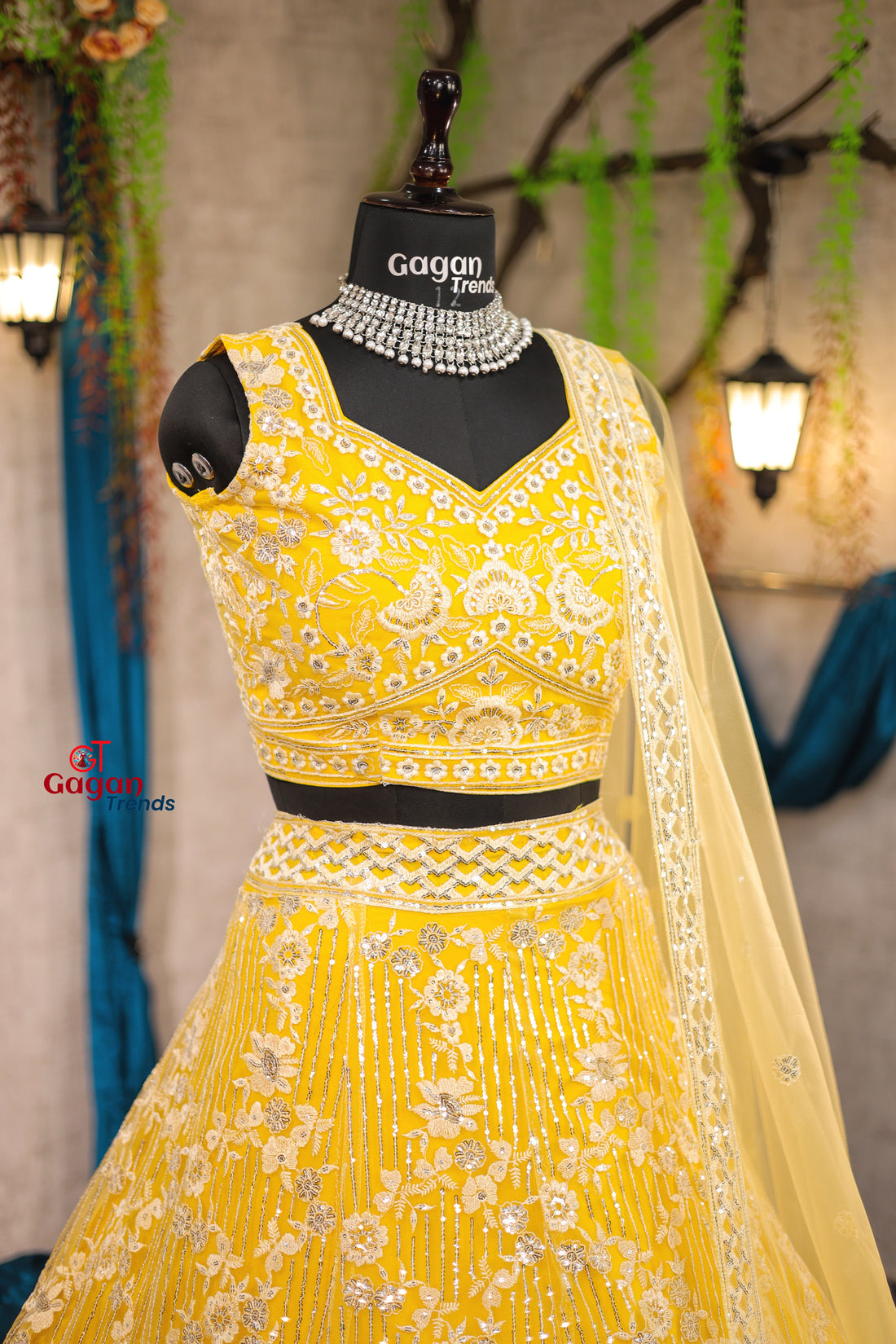 Yellow  Colour lehenga with Embroidery Sequins Work With Cancan &Canvas Patta  work and designer blouse perfect match for you