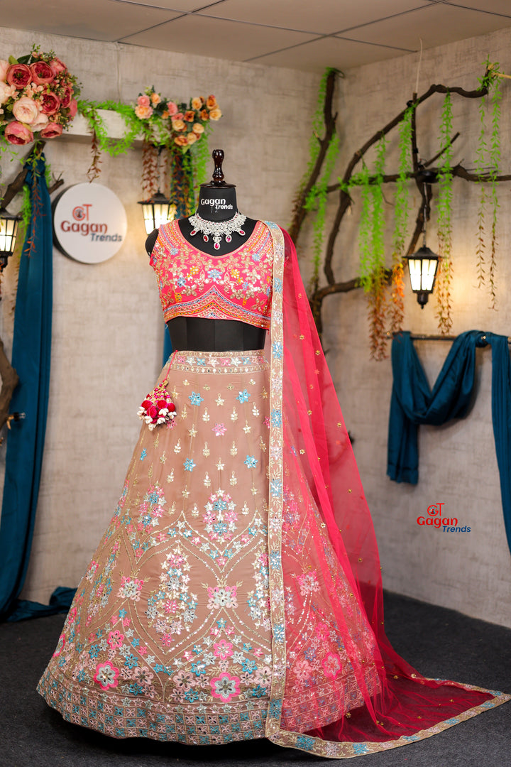 Multicolour Colour lehenga with Full Mirror Work and  designer blouse perfect match for you