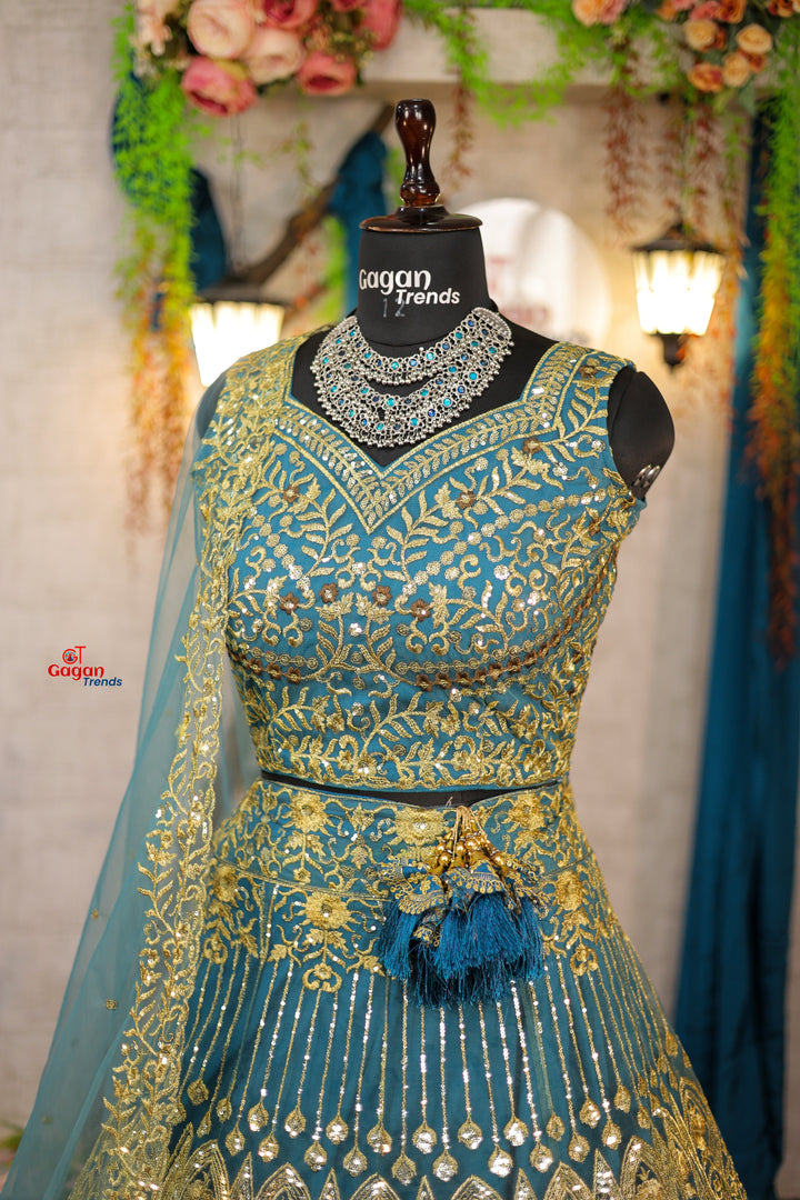 Best premium Lehenga with attactive  designer blouse perfect fit for festival And every party wear.