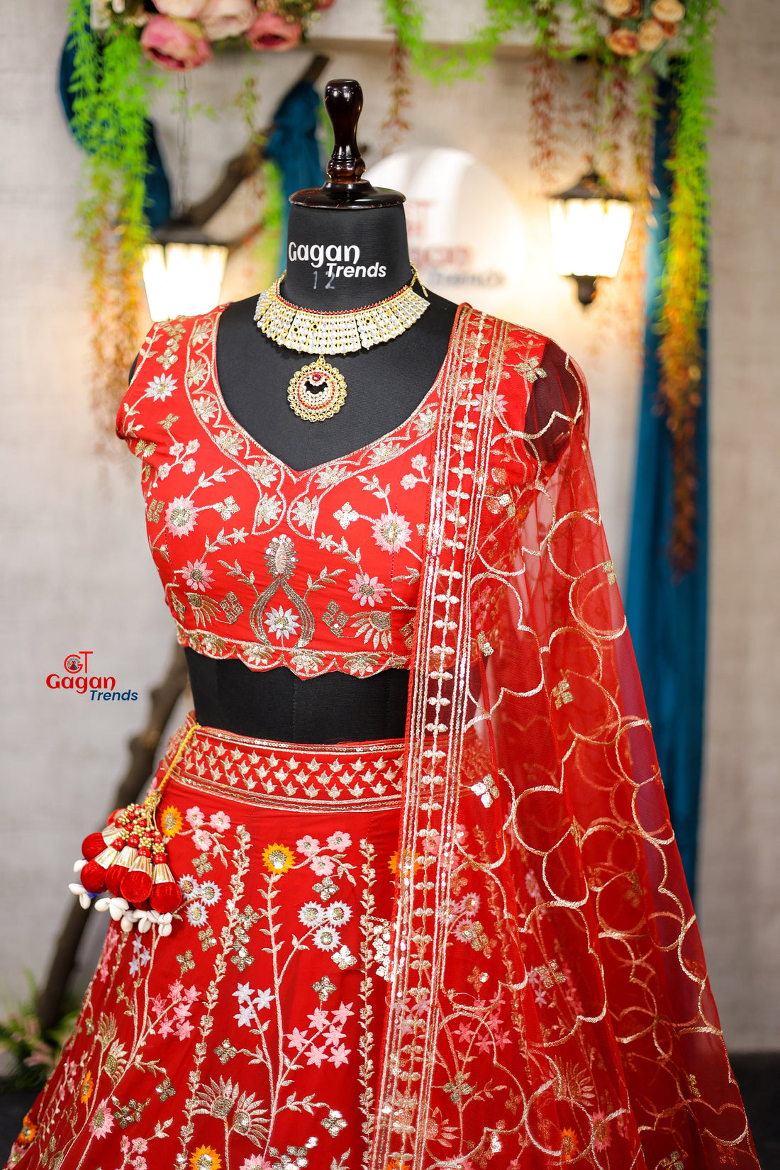Red Premium Faux Georgette Lehenga with Sequins Embroidery Work  & Designer Blouse – Perfect for Weddings & Festive Glamour
