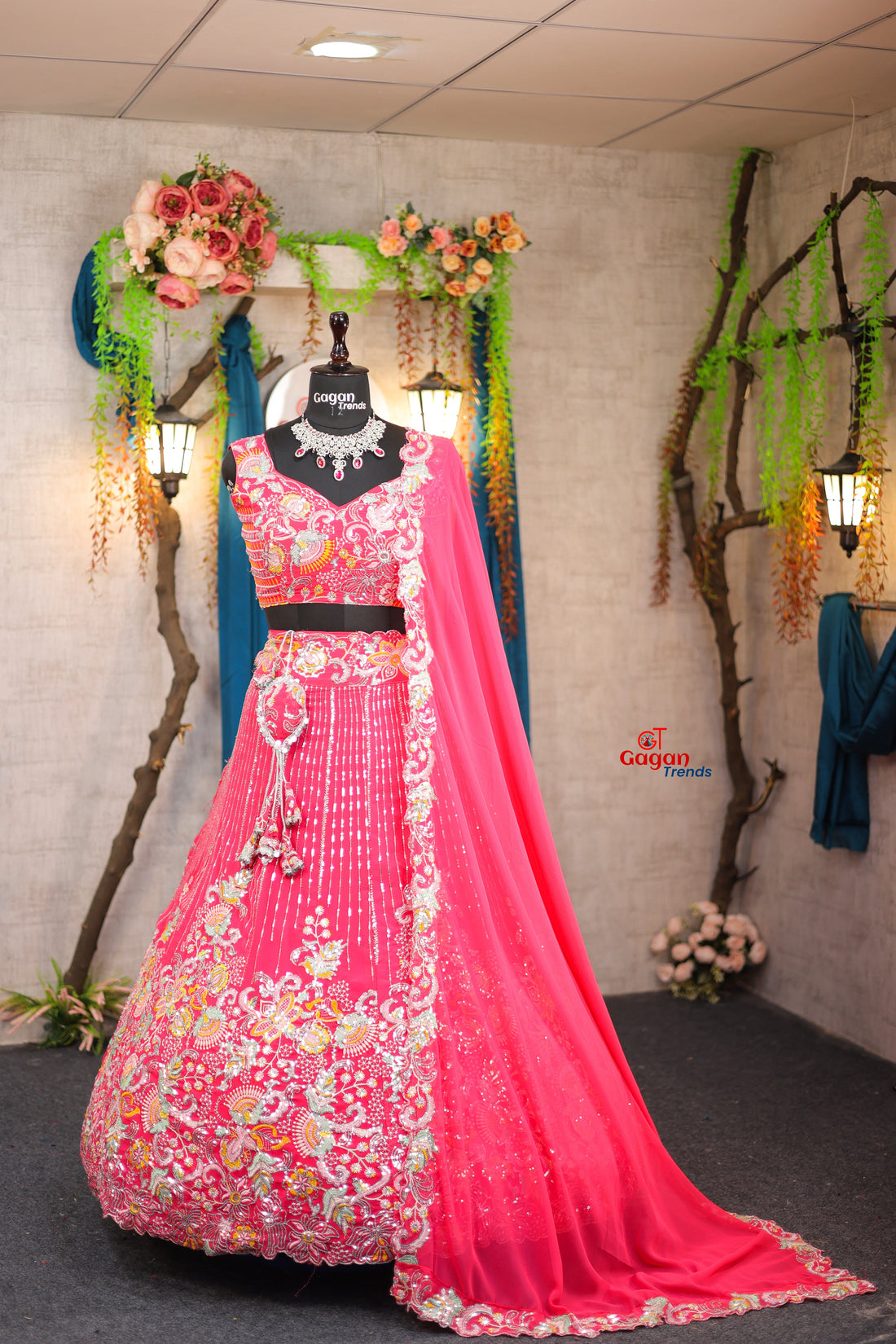 Buy Graceful Faux Georgette Lehenga with Embroidery & Sequins Work Online