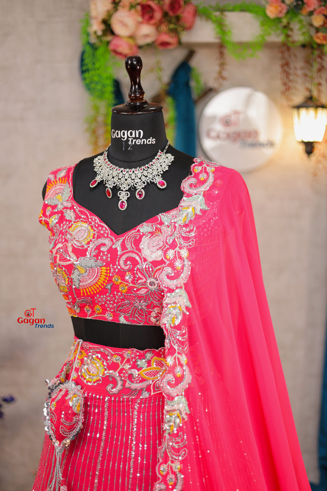 Buy Graceful Faux Georgette Lehenga with Embroidery & Sequins Work Online