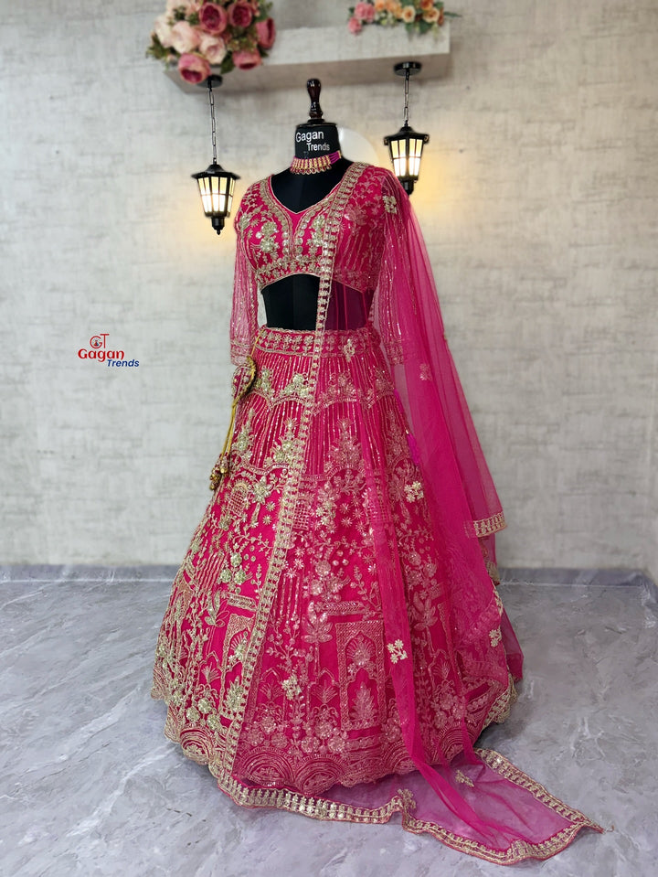 Premium Soft Net Lehenga Choli with Coding Sequins & Dupatta – Glamorous Ethnic Ensemble