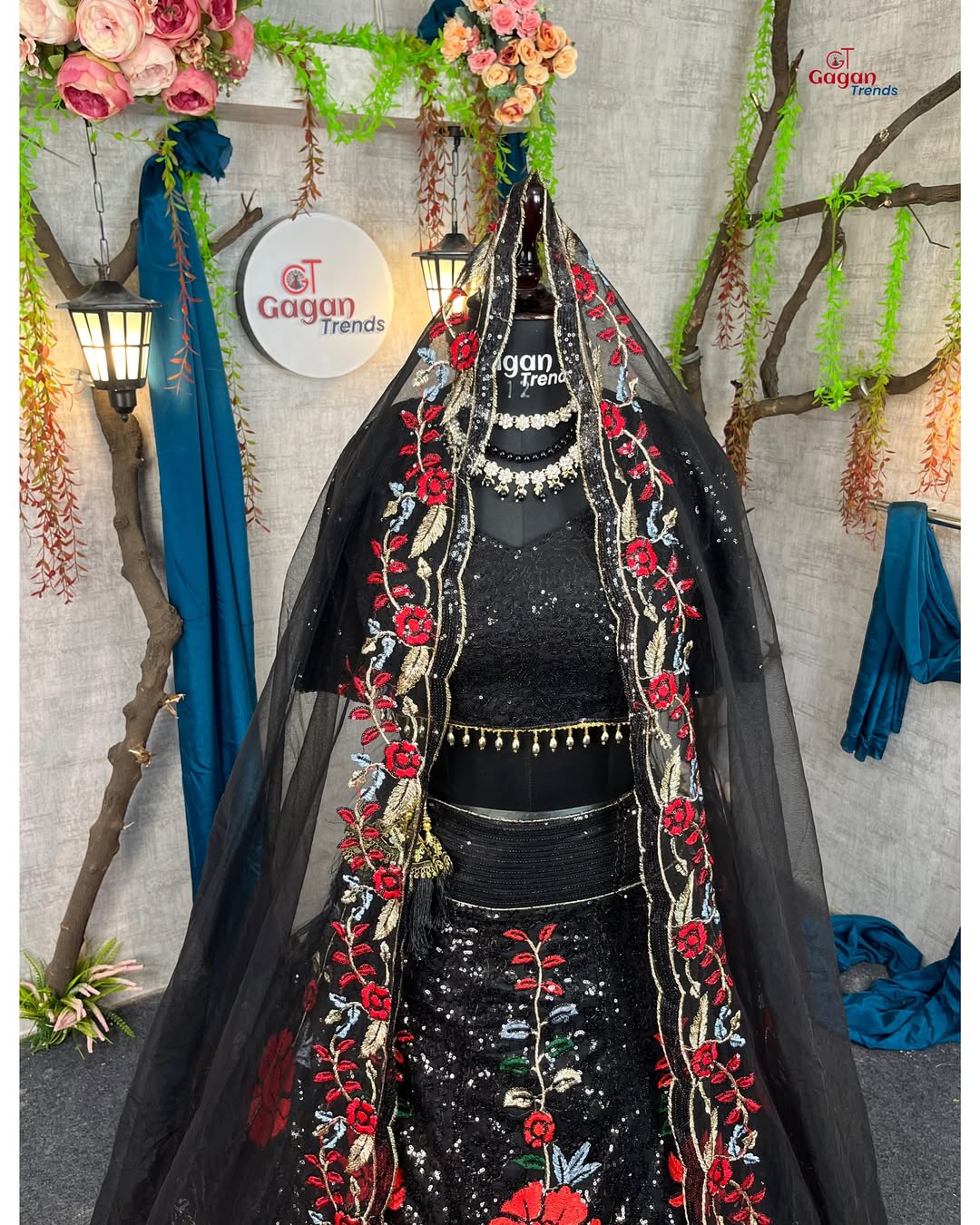 Trendy black Soft Mono Net lehenga with Embroidered Work With Cancan  and designer blouse