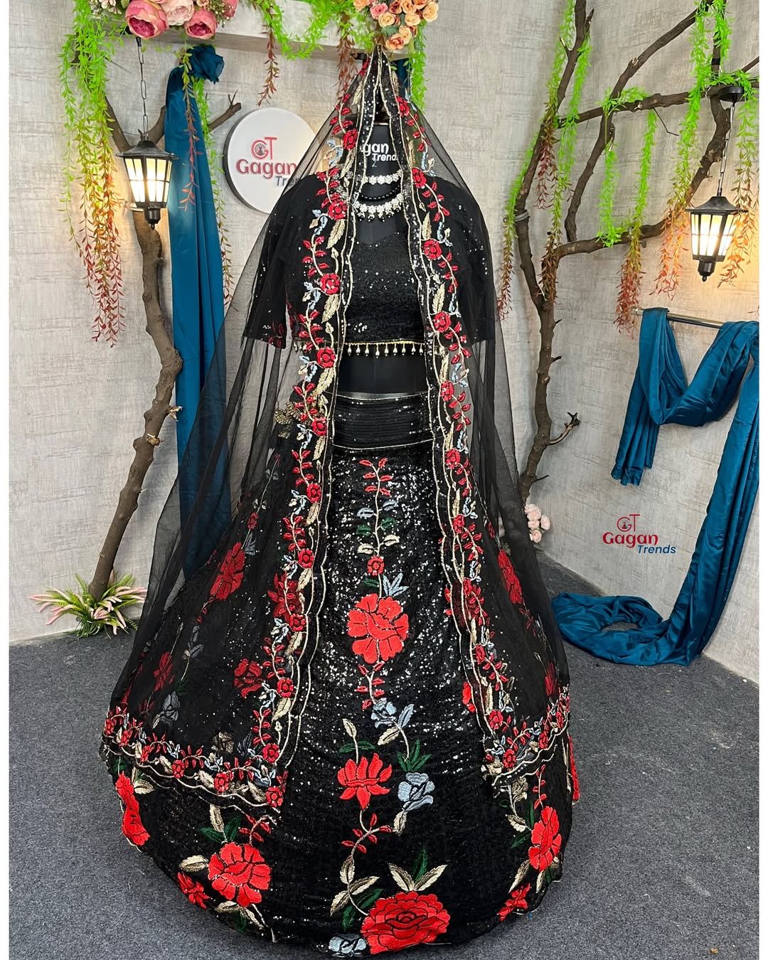 Trendy black Soft Mono Net lehenga with Embroidered Work With Cancan  and designer blouse
