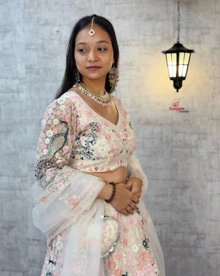 Soft Butterfly Net Lehenga with Coding Sequins Work – Wedding & Party Wear