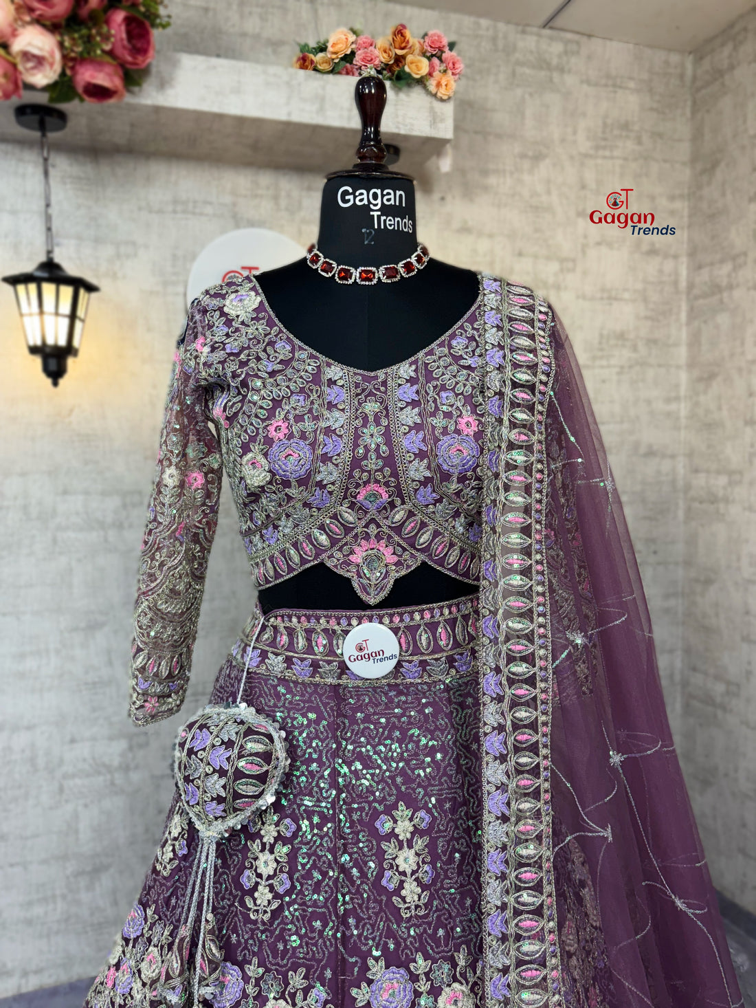 Light Purpule premium Coding Sequins work and designer blouse perfect fit for you
