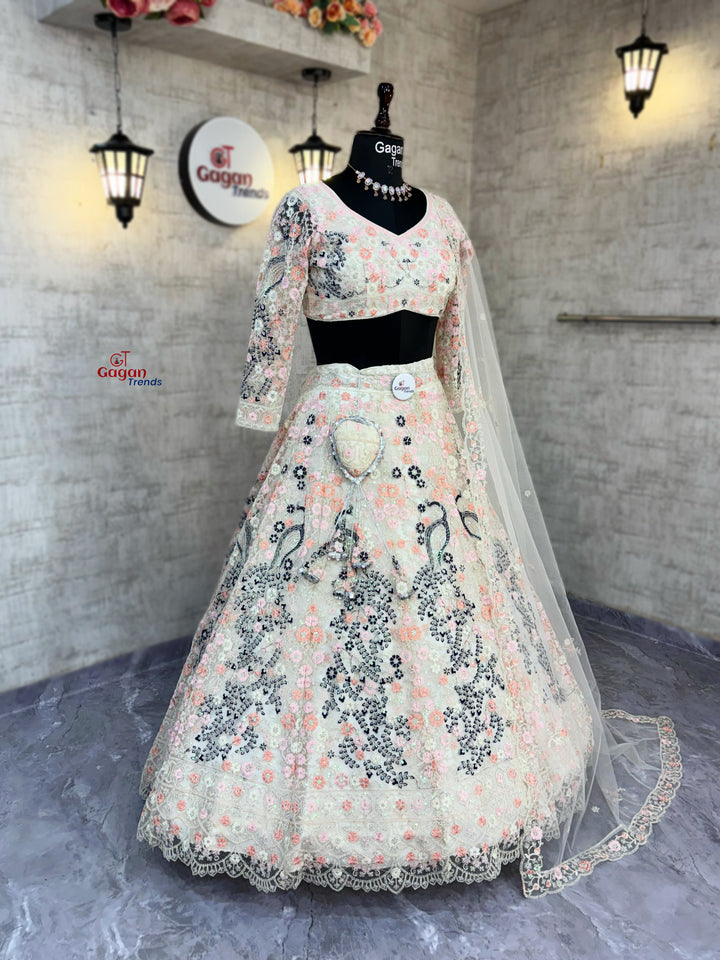 Soft Butterfly Net Lehenga with Coding Sequins Work – Wedding & Party Wear | Gagan Trends