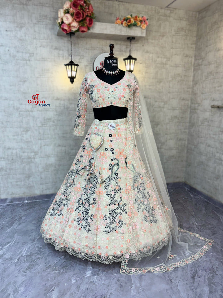 Soft Butterfly Net Lehenga with Coding Sequins Work – Wedding & Party Wear | Gagan Trends