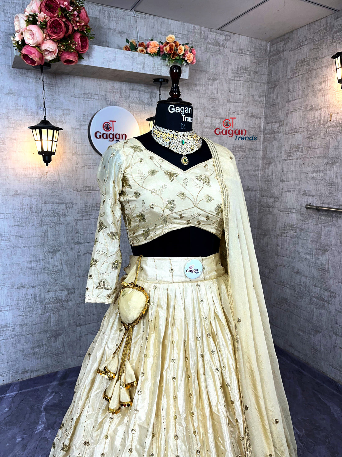 Faux Georgette Embroidered Lehenga Set with Dual Dupatta – Semi-Stitched