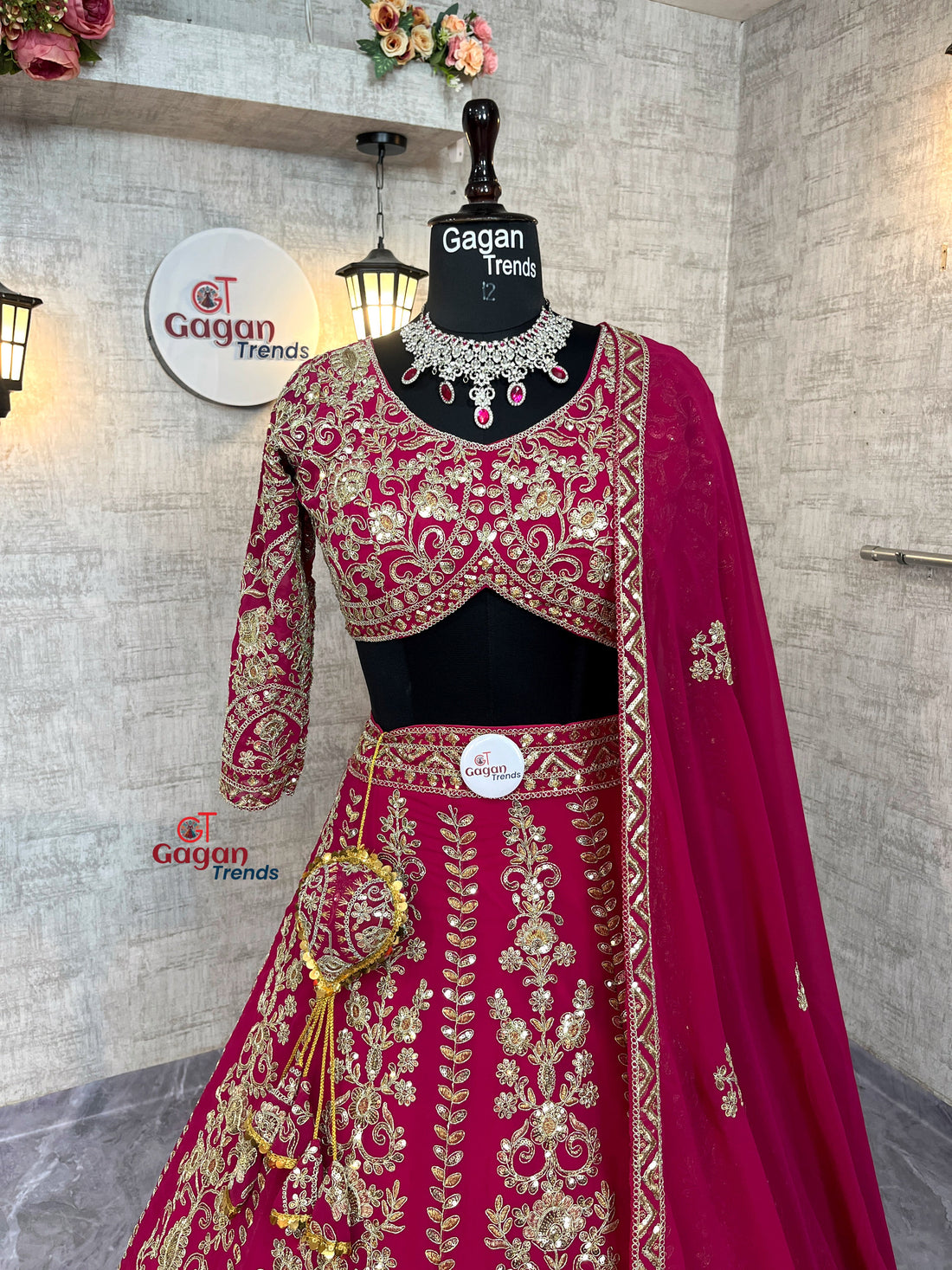 Premium Faux Georgette Lehenga with Coding Sequins Work – Semi-Stitched Set