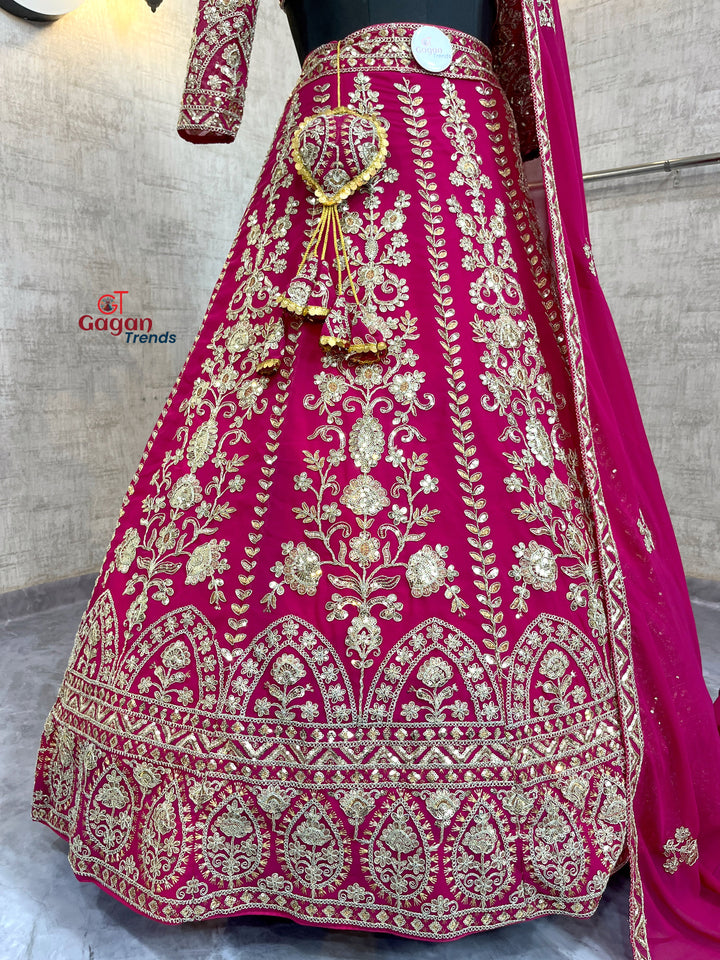 Premium Faux Georgette Lehenga with Coding Sequins Work – Semi-Stitched Set
