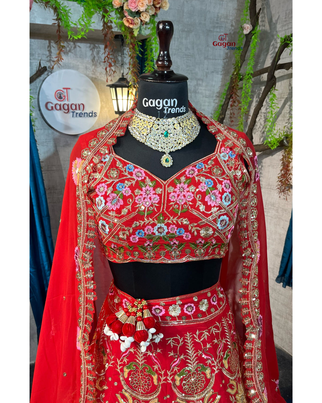 Red  Premium Faux Georgette  Lehenga with  Designer Blouse – Perfect for Weddings & Festive Glamour