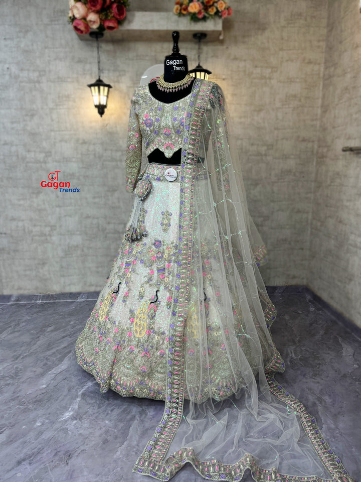 Off white  premium Coding Sequins work and designer blouse perfect fit for you