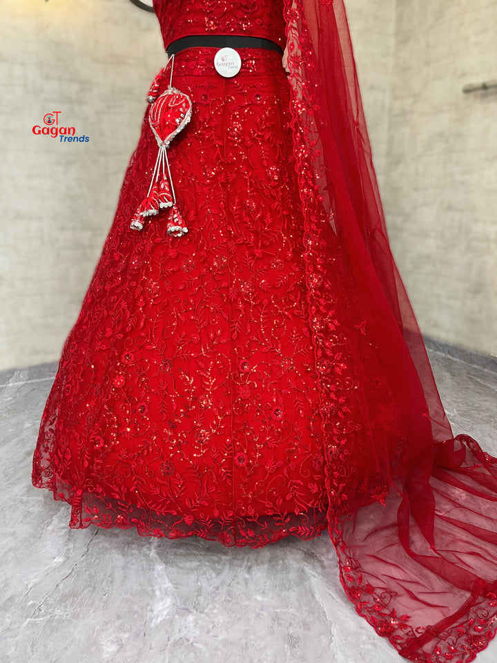 Ethereal Embroidered Butterfly Net Lehenga Set for Dreamy Celebrations