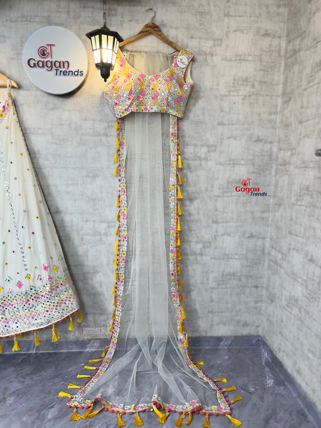 Heavy Real Mirror Embroidered Fox Georgette Lehenga Set – Glam Wedding Edition
