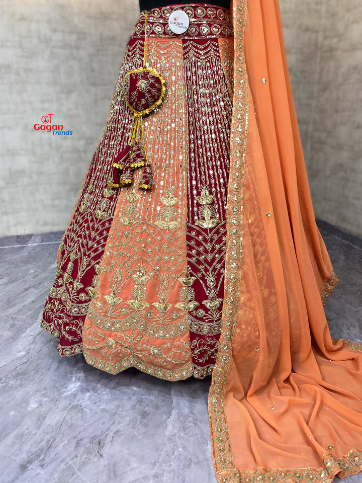 Fox Georgette Lehenga with Real Mirror, Sequins & Stone Work | Gagan Trends