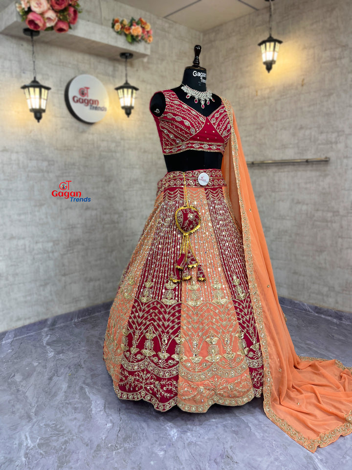 Fox Georgette Lehenga with Real Mirror, Sequins & Stone Work | Gagan Trends