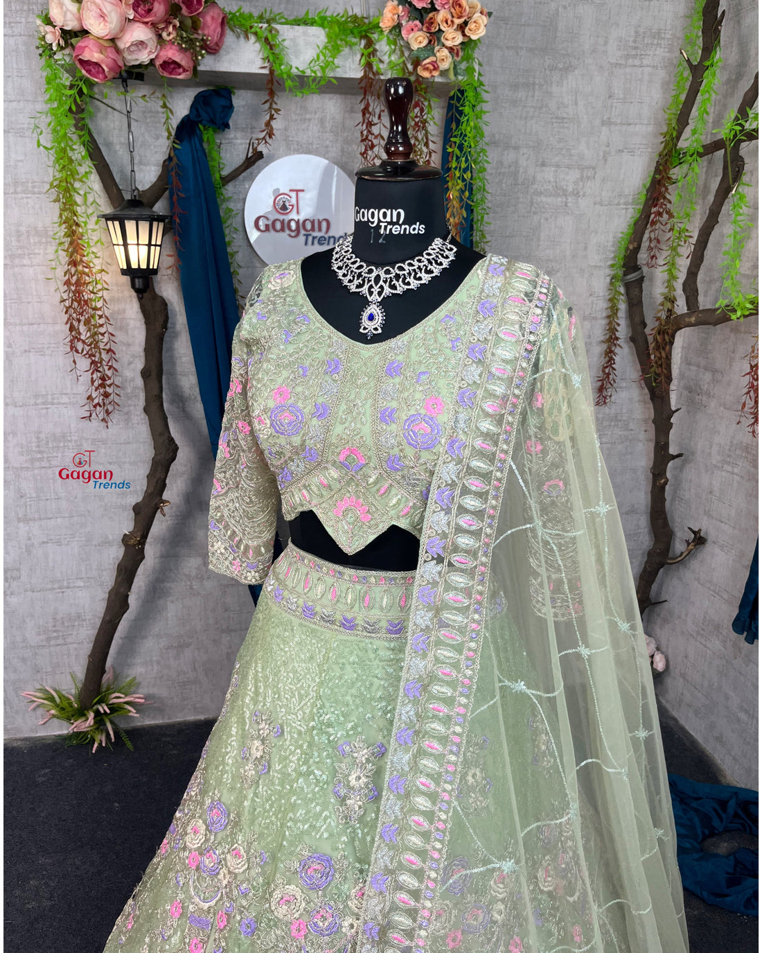 Sea Green colour Coding Sequins work and designer blouse perfect fit for you
