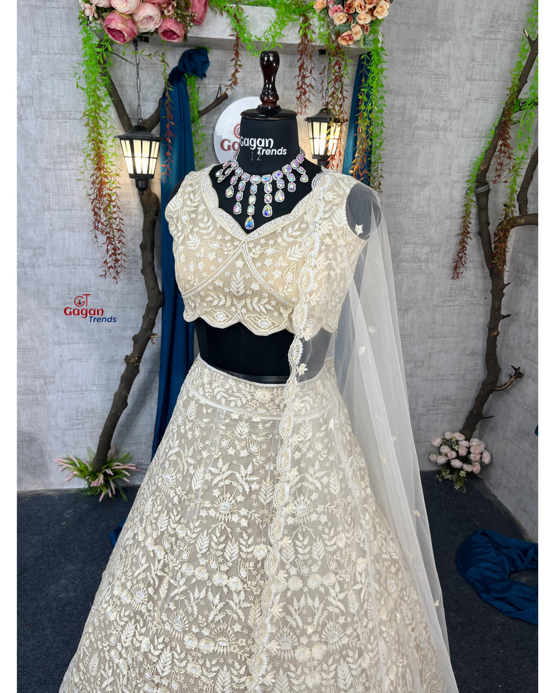 White colour premium embrodery work and designer blouse perfect fit for you