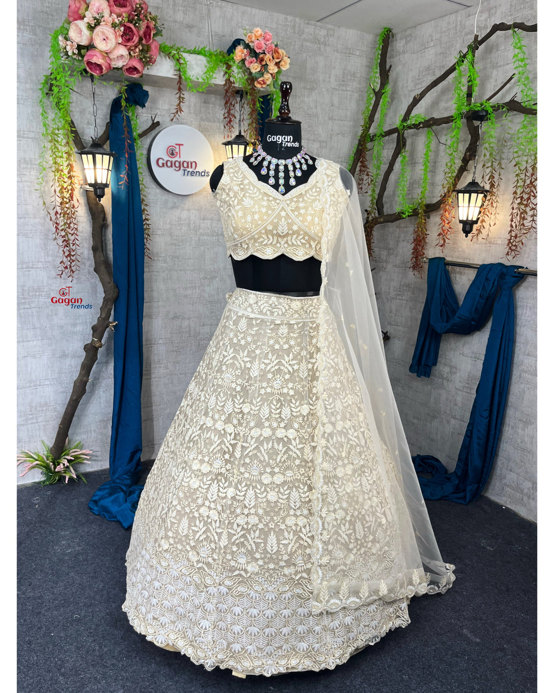 White colour premium embrodery work and designer blouse perfect fit for you