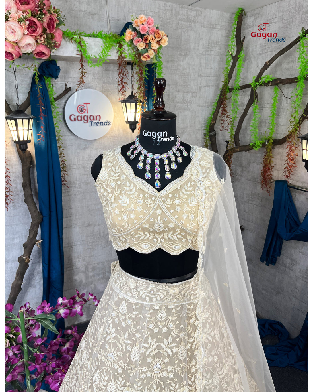 White colour premium embrodery work and designer blouse perfect fit for you