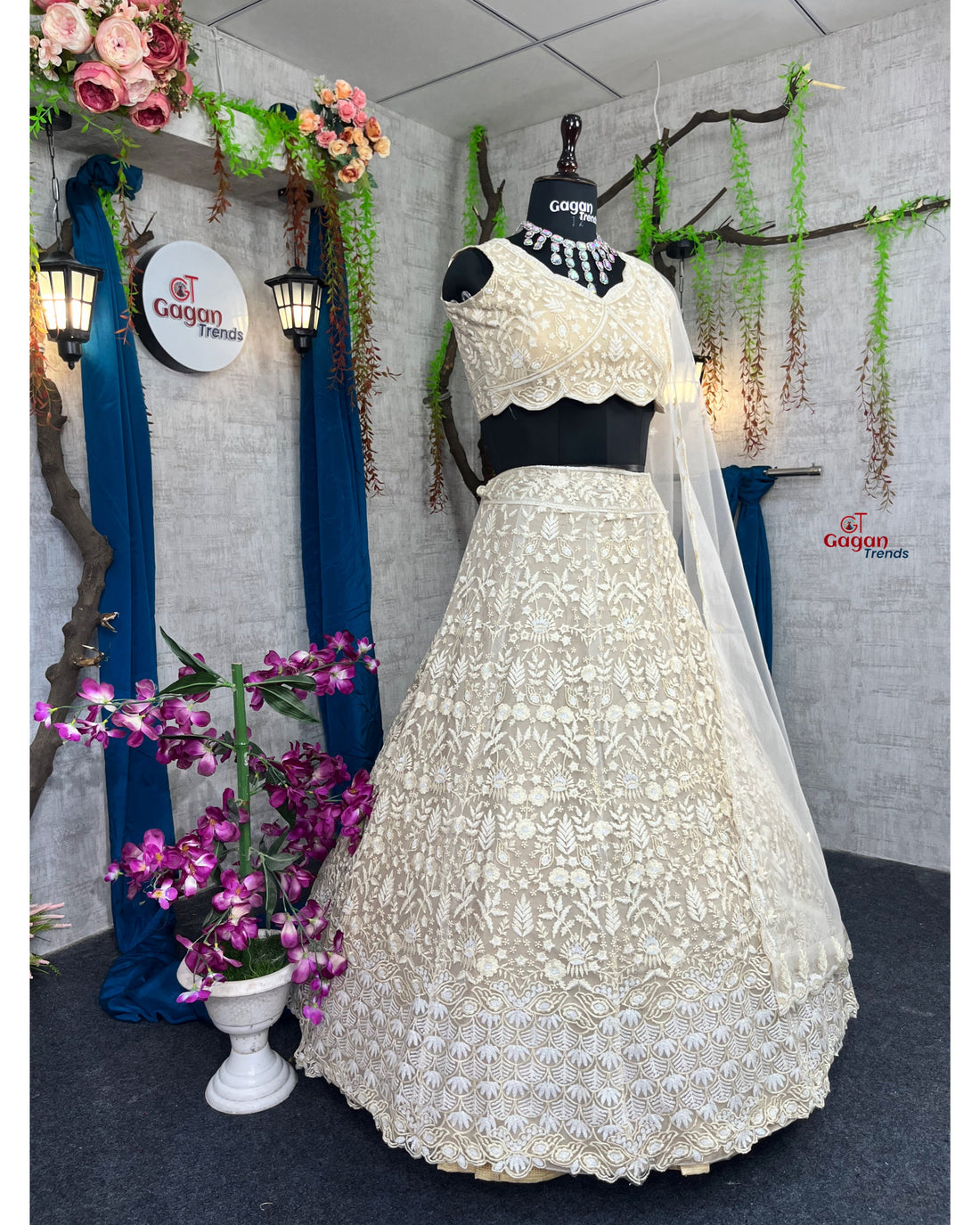 White colour premium embrodery work and designer blouse perfect fit for you