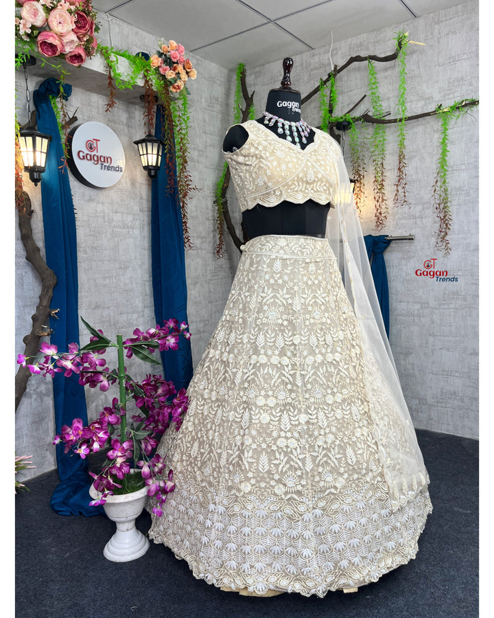 White colour premium embrodery work and designer blouse perfect fit for you