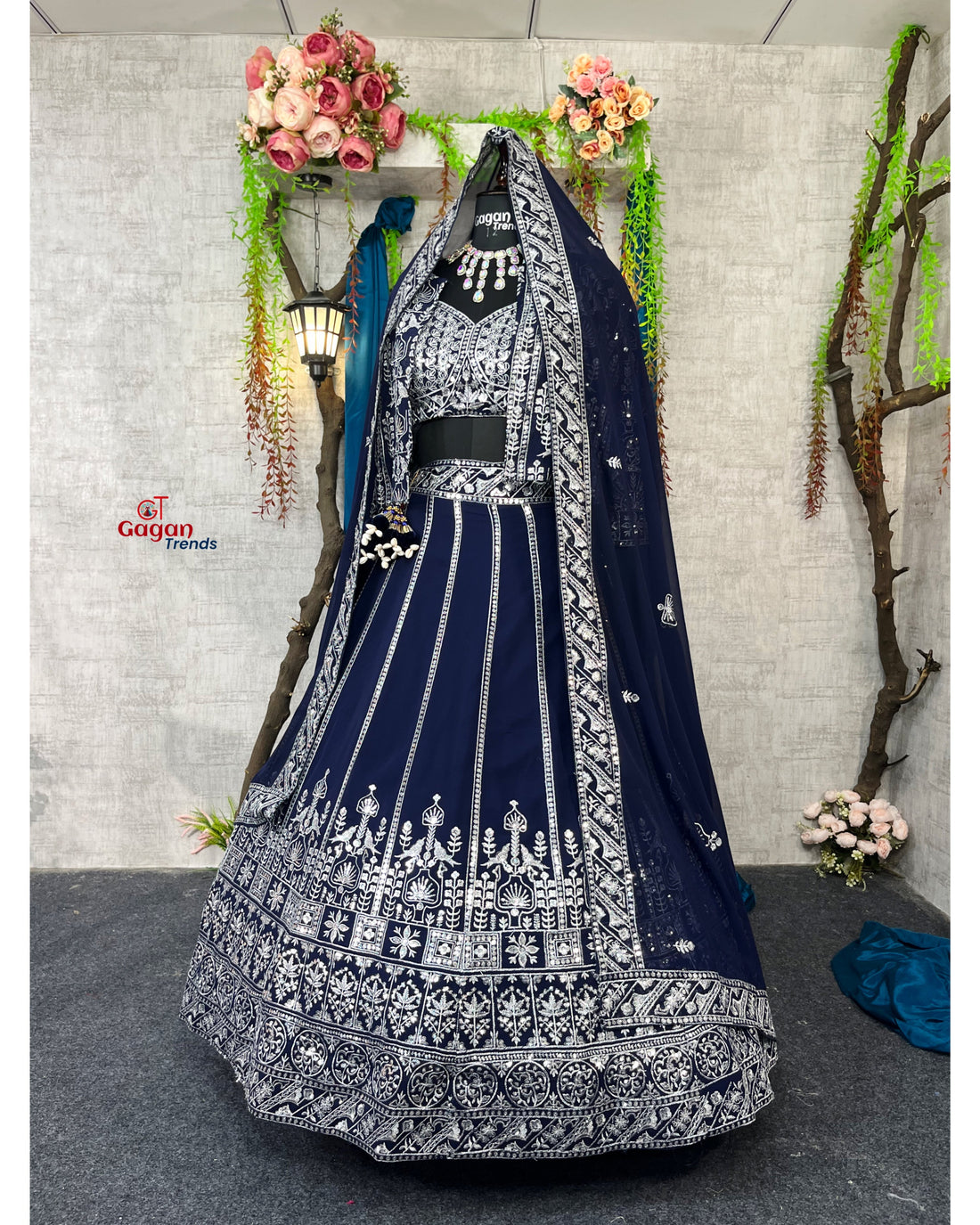Blue Lehenga with designer blouse perfect fit for festival
