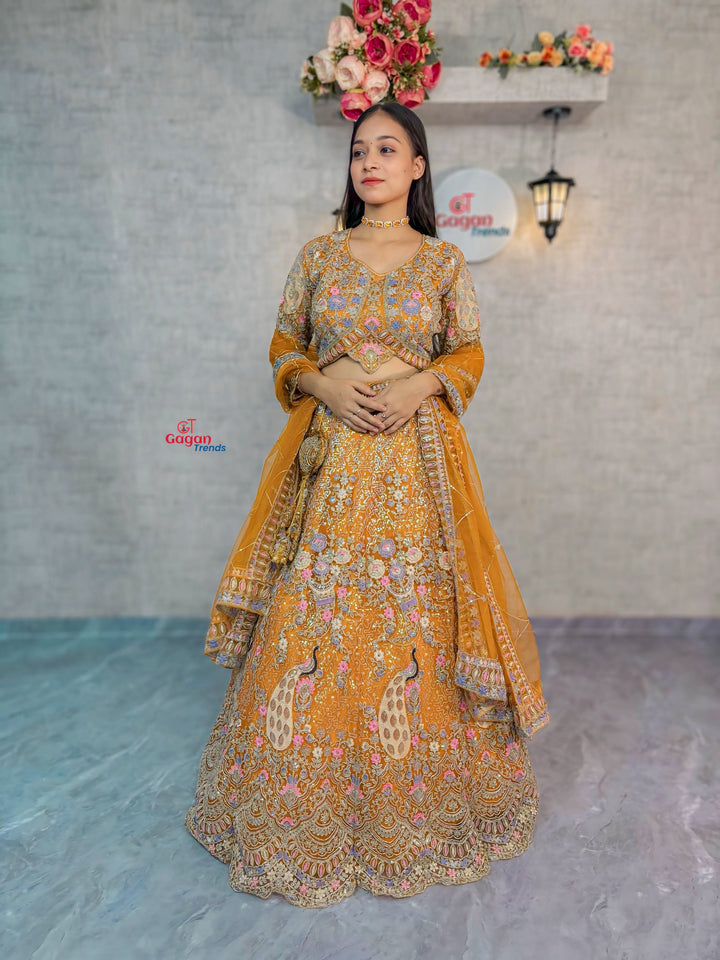 Yellow colour premium Coding Sequins work and designer blouse perfect fit for you