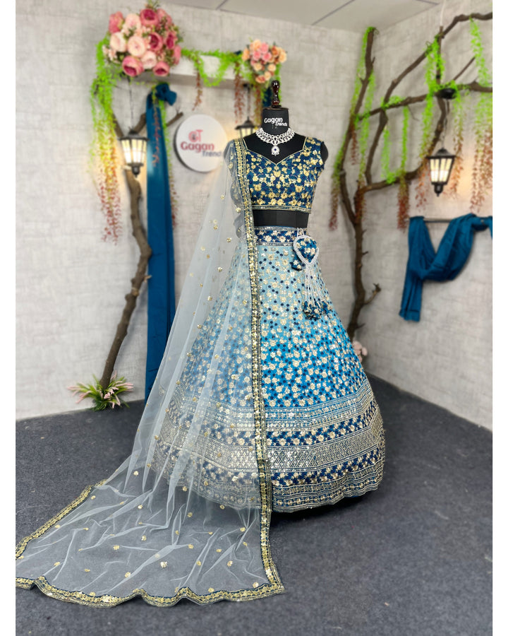 Gorgeous Premium Quality  Embroidered Lehenga with Sequins Work with Dupatta
