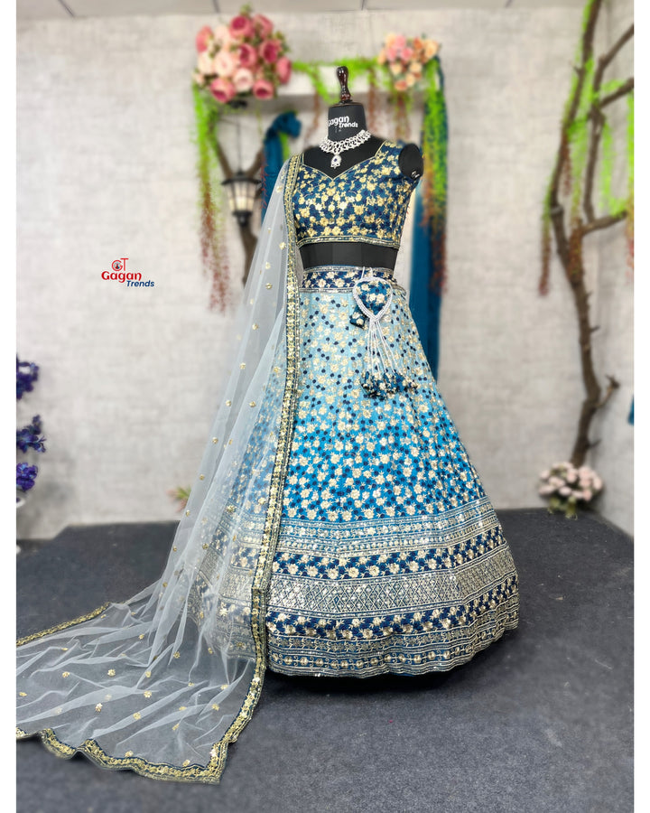Gorgeous Premium Quality  Embroidered Lehenga with Sequins Work with Dupatta