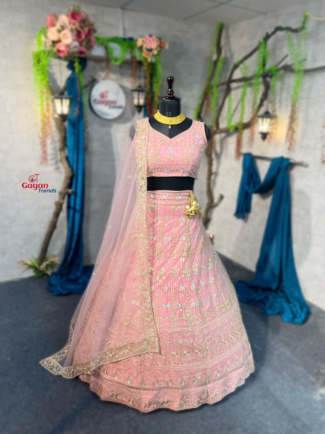 Trending Lehenga with  Embroidery Sequins Work With Cancan & Canvas Patta work and designer blouse perfect fit for you
